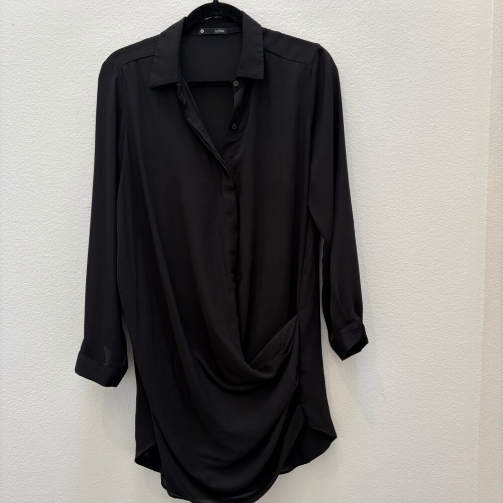 Krisa Drape Button Front Mini - Picture 3 of 7